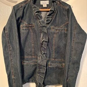Wrangler Women's Ruffled Denim Jacket - Dark Blue